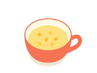 コーンスープやコーンポタージュをイメージしたイラスト