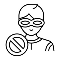 No thief outline icon