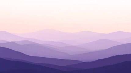 Obraz premium Serene Lavender Hues Mountain Range Landscape