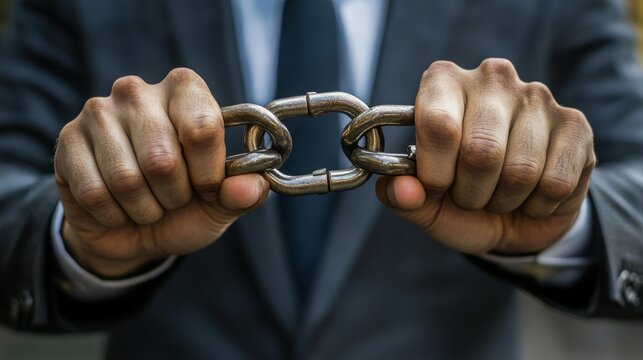 Man in suit holding handcuffs, a visual representation of law, justice, crime and law enforcement