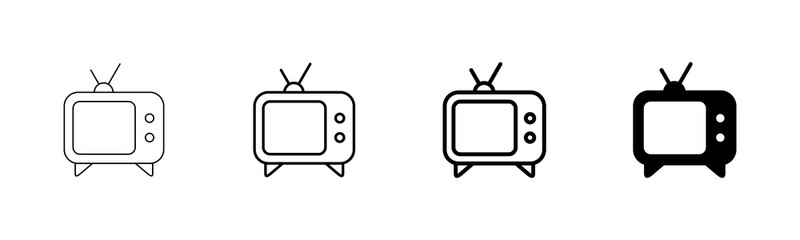 TV icon vector isolated on white background. Television icon