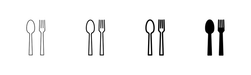 Fork, Spoon, and Knife isolated on white background. Restaurant icon. food icon. Eat. Cutlery icon.