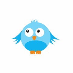 blue bird with a blank sign