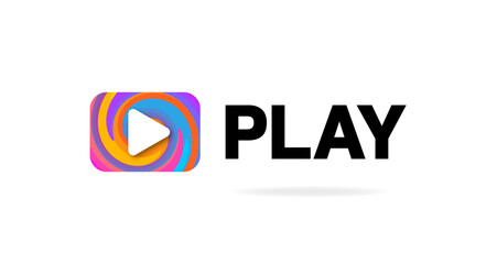 Digital play button vector design with vibrant colors