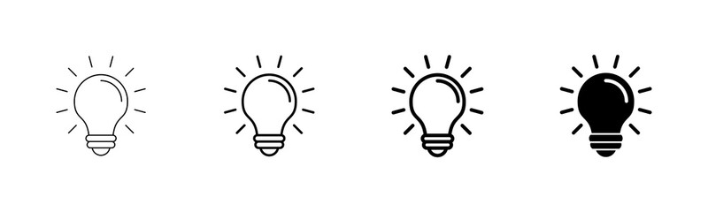 Fototapeta premium Lamp icon vector isolated on white background. Light bulb icon vector. Idea vector icon