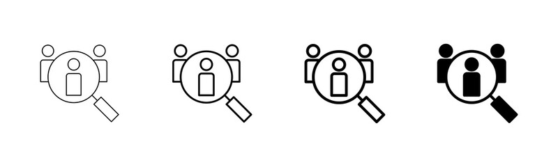 Hiring icon vector isolated on white background. Human resources concept. Recruitment. Search job vacancy icon. Hire. Find people icon