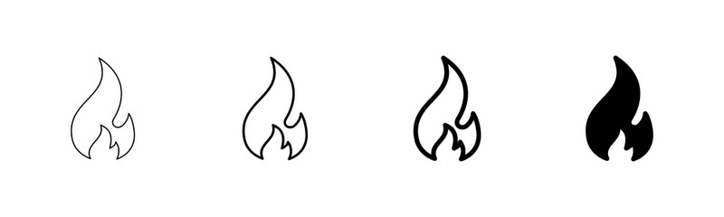 Fire icon vector isolated on white background. Fire flame icon template. Fire flames symbol vector