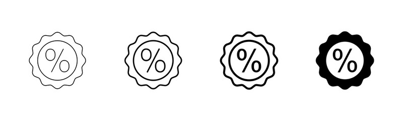 Obraz premium Discount icon vector isolated on white background. Discount tag icon.