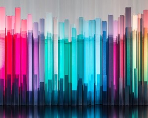 Obraz premium Colorful abstract columns, illuminated, modern background, interior design, website banner