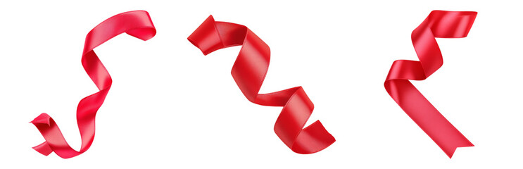 Elegant Red Ribbon for Decorative Use Isolated on transparent background