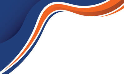 Modern background wavy blue and orange abstract border