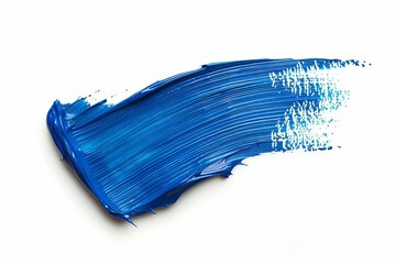 Fototapeta premium Blue brush stroke isolated on white background