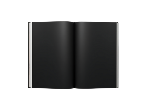 Blank Book Cover Mock-Up, black template book, magazine, book or catalog, Realistic blank booklet cover mockup transparent background