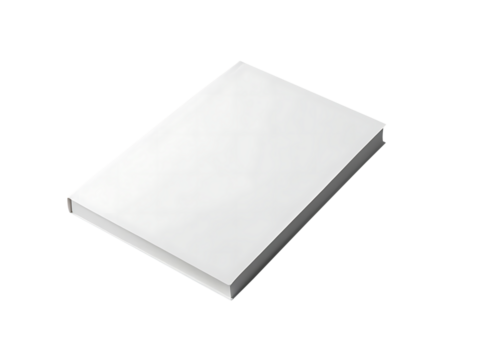 Blank Book Cover Mock-Up, white template book, magazine, book or catalog, Realistic blank booklet cover mockup transparent background