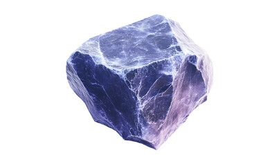 Close-up of a purple crystal, isolated on black background,  for science or fantasy use
