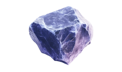 Close-up of a purple crystal, isolated on black background,  for science or fantasy use
