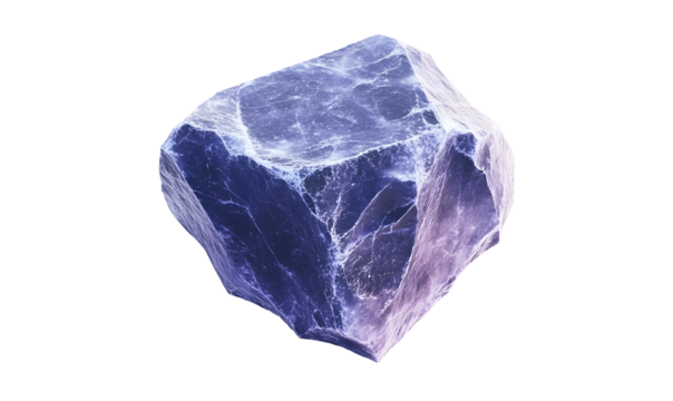 Close-up of a purple crystal, isolated on black background,  for science or fantasy use