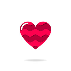 Vector design of textured shiny red hearts