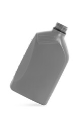 One grey plastic canister in air on white background