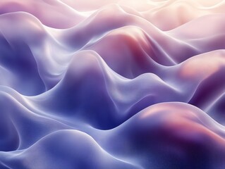 Obraz premium Abstract 3D landscape, flowing waves, gradient background, design element