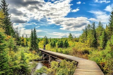Adventurous ride across one of the trestles on the Bear Skin State Trail, just south of Minocqua, offering a scenic and thrilling experience.
