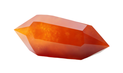 Polished carnelian gemstone, close-up studio shot, isolated on black, for jewelry design