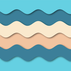 Vector design of waves with light blue and beige sea-like colors