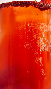 Textura de cerveza en michelada helada