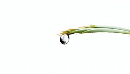 Fototapeta premium Water Drop on Green Leaf Macro Photography