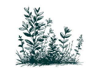 Rubber Plant hand drawn sketch vector illustration isolated