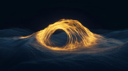 Abstract artistic image of a shelter, seething energy forming the shape of a protective dome