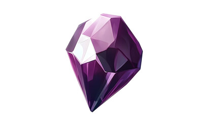 Fototapeta premium Purple gemstone, fantasy game item, isolated background, digital art, game asset