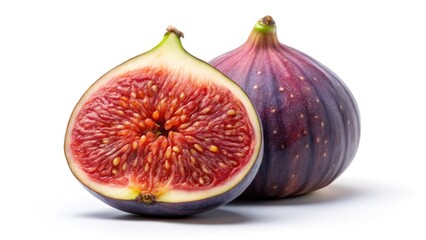 A pristine, isolated fig;  high-resolution architectural food photography, perfect for product use.
