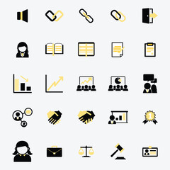 icon set black and yellow colors