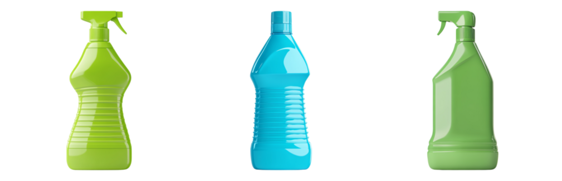 Cleaning Spray Bottles Collection Isolated on transparent background