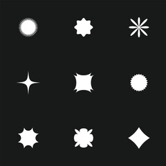 Brutalist geometric shapes modern symbols design for graphic decoration