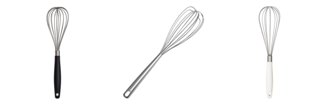 Variety of Kitchen Whisks for Cooking Isolated on transparent background