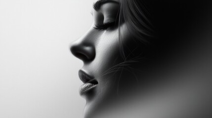 Serene Minimalist Line Drawing of a Woman's Profile