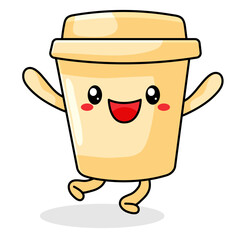 cute drink cartoon kawaii sticker. character vector illustration