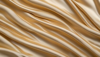 Golden Satin Fabric Drapes, Soft Texture, Luxurious Waves
