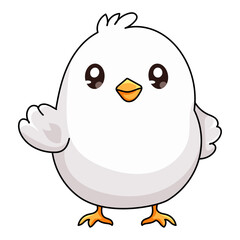 cute chick cartoon kawaii sticker. character vector illustration