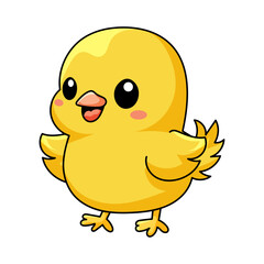 cute chick cartoon kawaii sticker. character vector illustration