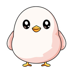 Obraz premium cute chick cartoon kawaii sticker. character vector illustration