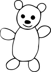 toy of a small smiling bear with round paws