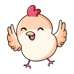 cute chick cartoon kawaii sticker. character vector illustration