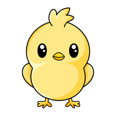 cute chick cartoon kawaii sticker. character vector illustration