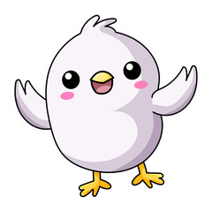 cute chick cartoon kawaii sticker. character vector illustration