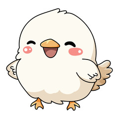 cute chick cartoon kawaii sticker. character vector illustration