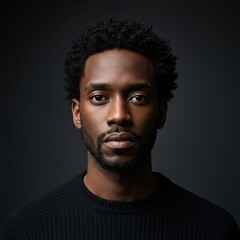 Fototapeta premium Portrait of a Serious Man Against Dark Background - High-Resolution Photograph for Professional Use and Personal Projects