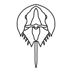 horseshoe crab vector illustration icon Isolated on White Background